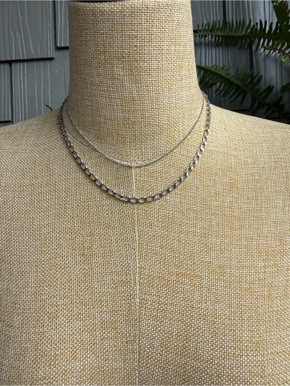 New🌟Free People-Silver Layered Chain Necklace Duo - Women's Jewelry